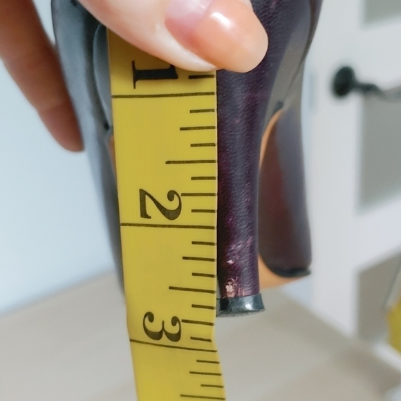 ROBERTO CAPUCCI Vintage plum leather pointed toe cone heels shoes - Picture 9 of 11